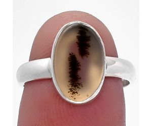 Scenic Dendritic Agate Ring size-7 SDR224965 R-1001, 8x12 mm