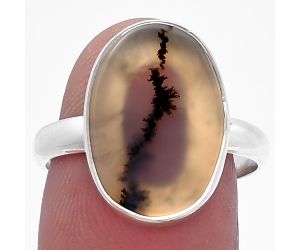 Scenic Dendritic Agate Ring size-8 SDR224971 R-1001, 12x17 mm