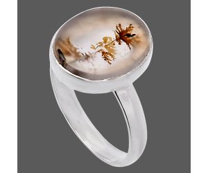 Scenic Dendritic Agate Ring size-8 SDR224972 R-1001, 12x14 mm