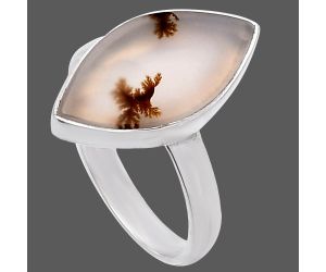 Scenic Dendritic Agate Ring size-7.5 SDR224979 R-1001, 10x19 mm