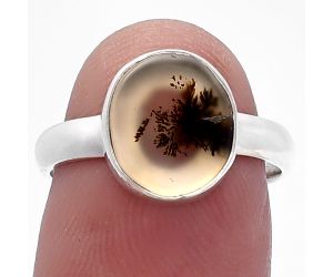 Scenic Dendritic Agate Ring size-7 SDR224983 R-1001, 9x10 mm