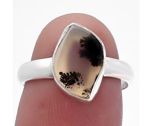 Scenic Dendritic Agate Ring size-7 SDR224986 R-1001, 8x12 mm