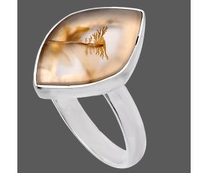 Scenic Dendritic Agate Ring size-7.5 SDR224993 R-1001, 11x17 mm