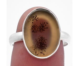Scenic Dendritic Agate Ring size-8 SDR225006 R-1001, 11x15 mm