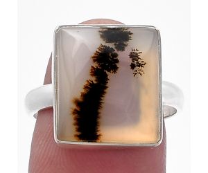 Scenic Dendritic Agate Ring size-8 SDR225009 R-1001, 13x15 mm