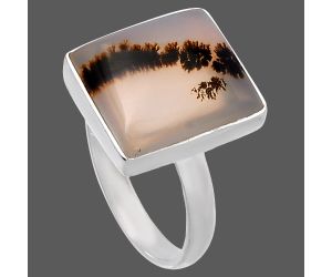 Scenic Dendritic Agate Ring size-8 SDR225009 R-1001, 13x15 mm