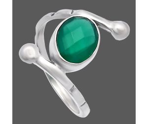 Green Onyx Checker Ring size-8 SDR225077 R-1546, 8x10 mm