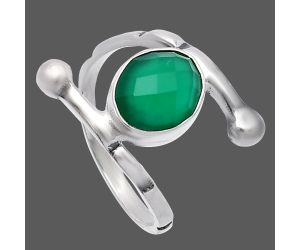 Green Onyx Checker Ring size-8 SDR225084 R-1546, 8x10 mm