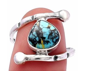 Lucky Charm Tibetan Turquoise Ring size-8 SDR225093 R-1546, 9x9 mm