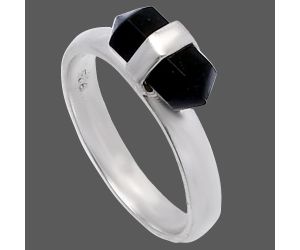 Natura Black Tourmaline Ring size-5 SDR225122 R-1597, 4x9 mm