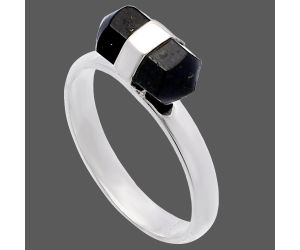 Natura Black Tourmaline Ring size-7 SDR225135 R-1597, 5x11 mm