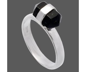 Natura Black Tourmaline Ring size-5 SDR225140 R-1597, 5x9 mm