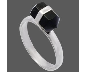 Natura Black Tourmaline Ring size-8 SDR225145 R-1597, 6x11 mm