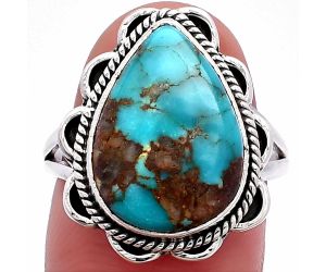 Natural Rare Turquoise Nevada Aztec Mt Ring size-8 SDR225146 R-1221, 12x17 mm