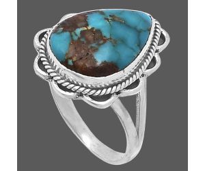 Natural Rare Turquoise Nevada Aztec Mt Ring size-8 SDR225146 R-1221, 12x17 mm