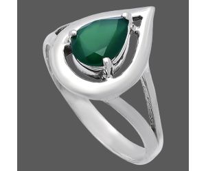 Green Onyx Ring size-7 SDR225201 R-1157, 6x8 mm