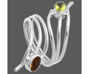 Adjustable - Peridot and Citrine Ring size-8 SDR225227 R-1409, 6x4 mm