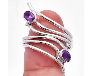 Adjustable - African Amethyst Ring size-8 SDR225228 R-1409, 6x4 mm