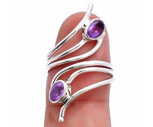 Adjustable - African Amethyst Ring size-6 SDR225229 R-1409, 6x4 mm