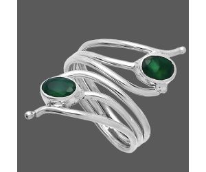 Adjustable - Green Onyx Ring size-7 SDR225258 R-1409, 6x4 mm