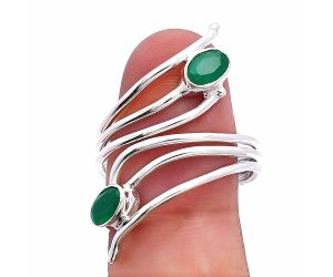 Adjustable - Green Onyx Ring size-8.5 SDR225259 R-1409, 6x4 mm