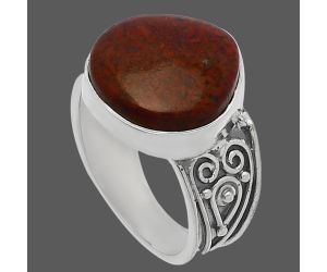 Red Moss Agate Ring size-7 SDR225279 R-1431, 14x14 mm