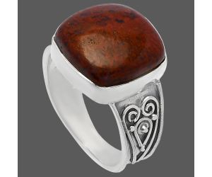 Red Moss Agate Ring size-9 SDR225322 R-1431, 15x15 mm