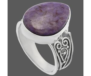 Lavender Jade Ring size-9 SDR225340 R-1431, 13x18 mm