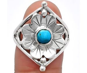 Floral - Natural Rare Turquoise Nevada Aztec Mt Ring size-9 SDR225350 R-1515, 5x5 mm