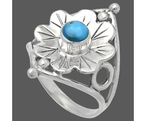 Floral - Natural Rare Turquoise Nevada Aztec Mt Ring size-9 SDR225350 R-1515, 5x5 mm