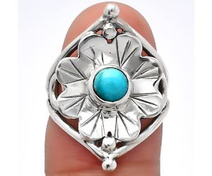 Floral - Natural Rare Turquoise Nevada Aztec Mt Ring size-6 SDR225354 R-1515, 5x5 mm