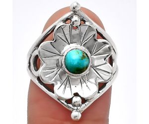 Floral - Natural Rare Turquoise Nevada Aztec Mt Ring size-7 SDR225361 R-1515, 5x5 mm