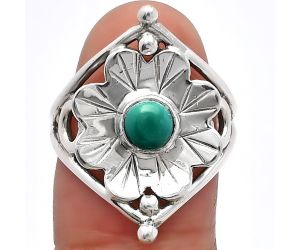 Floral - Natural Rare Turquoise Nevada Aztec Mt Ring size-8 SDR225373 R-1515, 5x5 mm