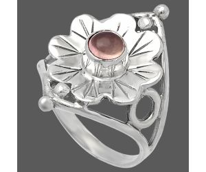 Floral - Rose Quartz Ring size-9 SDR225377 R-1515, 5x5 mm