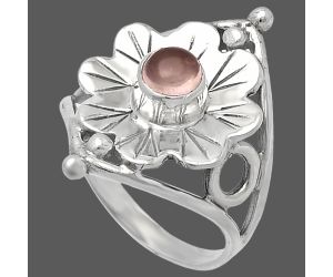 Floral - Rose Quartz Ring size-9 SDR225378 R-1515, 5x5 mm