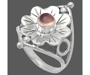 Floral - Rose Quartz Ring size-6 SDR225404 R-1515, 5x5 mm