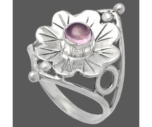 Floral - Rose Quartz Ring size-7 SDR225410 R-1515, 5x5 mm
