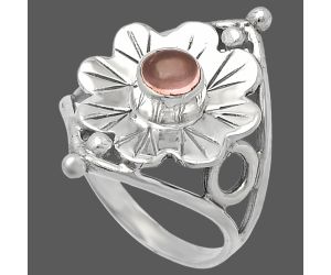 Floral - Rose Quartz Ring size-6 SDR225413 R-1515, 5x5 mm
