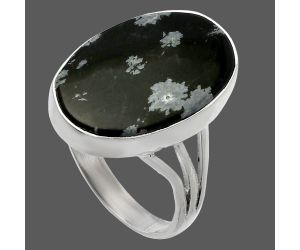 Snow Flake Obsidian Ring size-10 SDR225465 R-1003, 14x20 mm