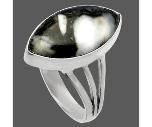 Mexican Cabbing Fossil Ring size-7 SDR225480 R-1003, 10x19 mm