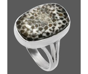 Stingray Coral Ring size-8 SDR225483 R-1003, 12x18 mm