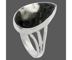 Mexican Cabbing Fossil Ring size-8 SDR225484 R-1003, 11x19 mm