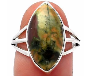Rhyolite - Rainforest Jasper Ring size-8 SDR225485 R-1003, 11x19 mm