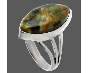 Rhyolite - Rainforest Jasper Ring size-8 SDR225485 R-1003, 11x19 mm
