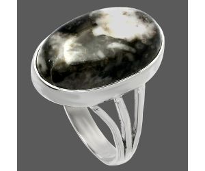 Mexican Cabbing Fossil Ring size-8 SDR225504 R-1003, 12x19 mm