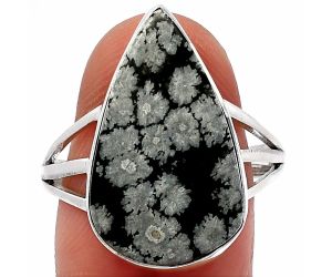 Snow Flake Obsidian Ring size-9.5 SDR225533 R-1003, 13x22 mm