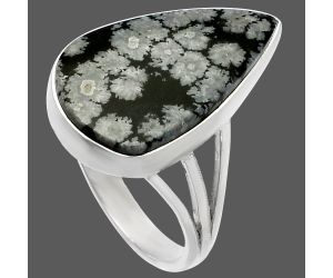 Snow Flake Obsidian Ring size-9.5 SDR225533 R-1003, 13x22 mm