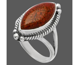 Red Moss Agate Ring size-7 SDR225584 R-1253, 8x17 mm