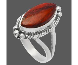 Red Moss Agate Ring size-6 SDR225585 R-1253, 7x15 mm