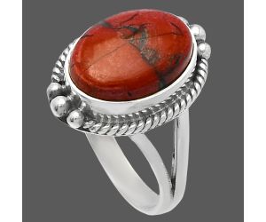 Red Moss Agate Ring size-8 SDR225631 R-1253, 10x14 mm